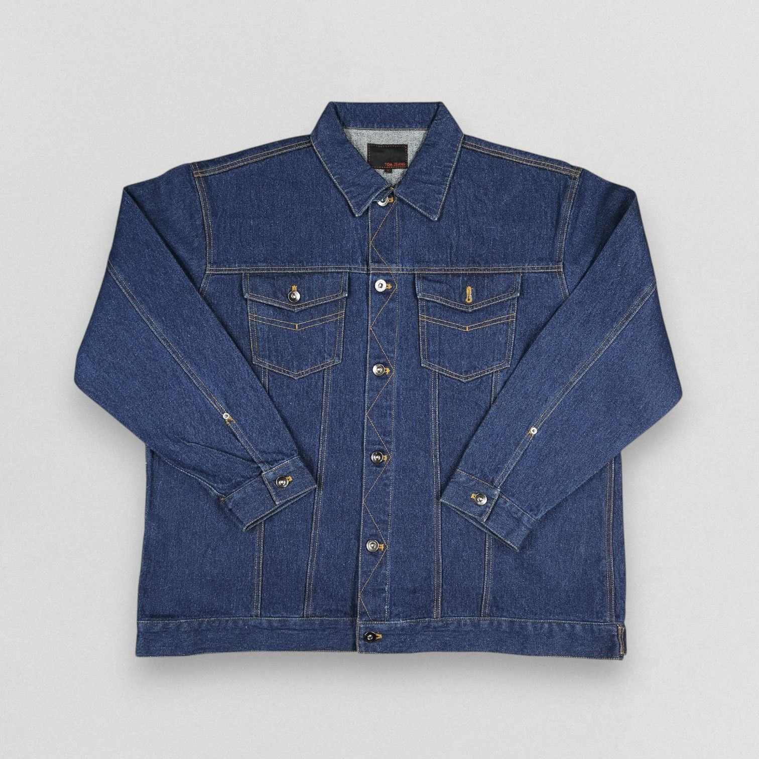 Vintage Tom Jeans Blue Wash Denim Trucker Jacket Size US L / EU 52-54 / 3 - 1 Thumbnail