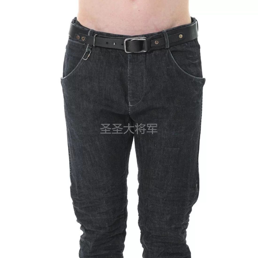 Layer-0 Layer 0 Bk Distressed Cowhide Belt Dbl Svr 3.5cm 4+5 Size ONE SIZE - 5 Thumbnail