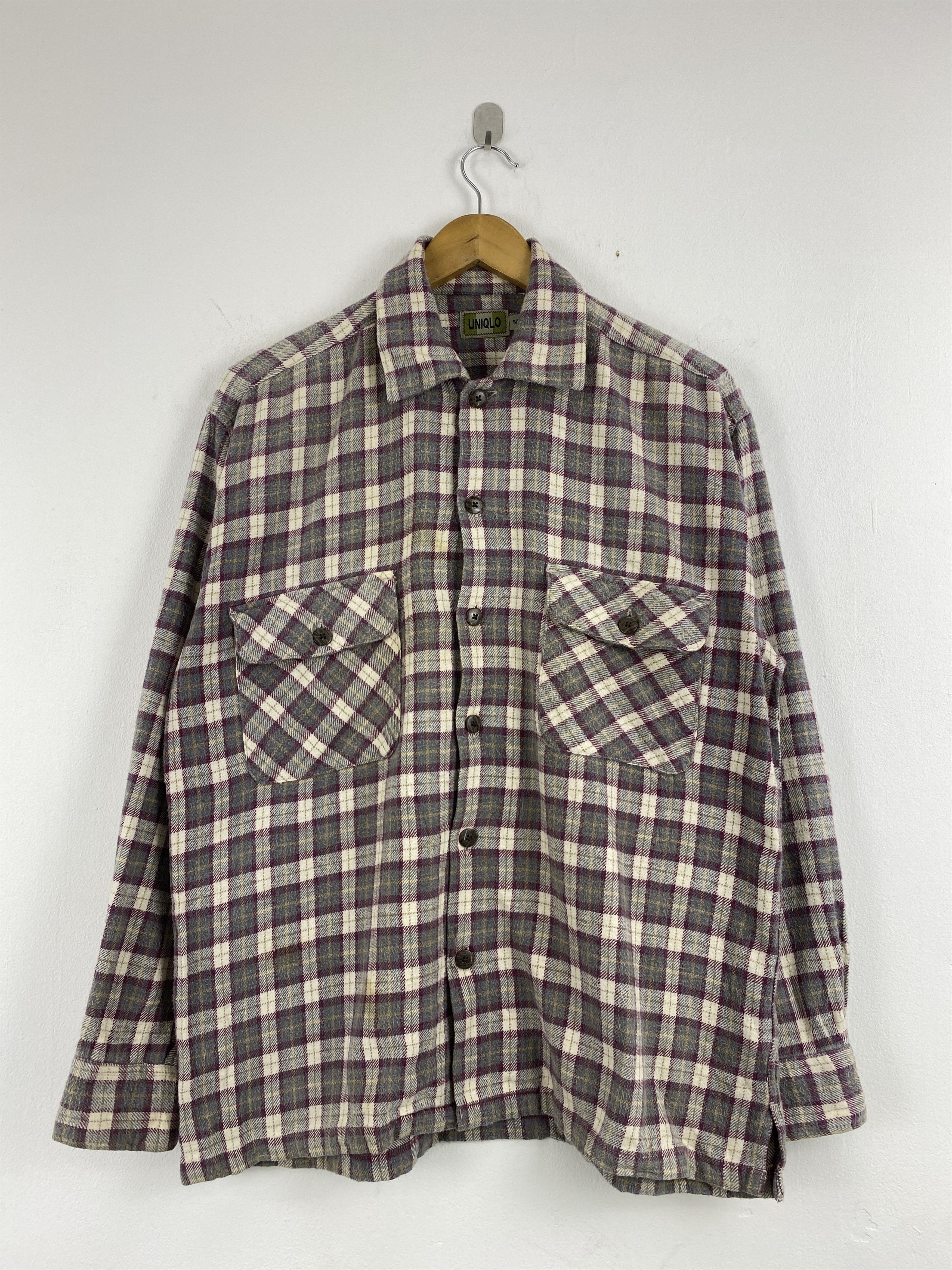 Uniqlo Vintage 90s Uniqlo Button Ups Plaid Flannel Shirt JA0132 Size US M / EU 48-50 / 2 - 1 Thumbnail