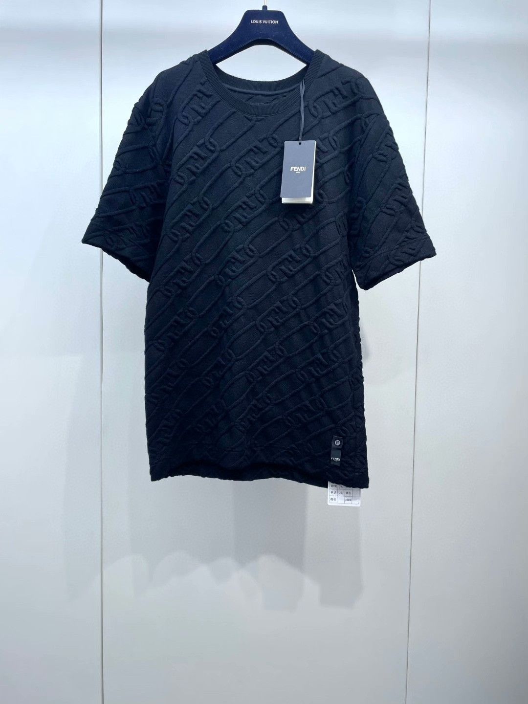 Fendi Fendi Black Embossed Chain Short-Sleeve T-Shirt Size XS / US 0-2 / IT 36-38 - 1 Thumbnail