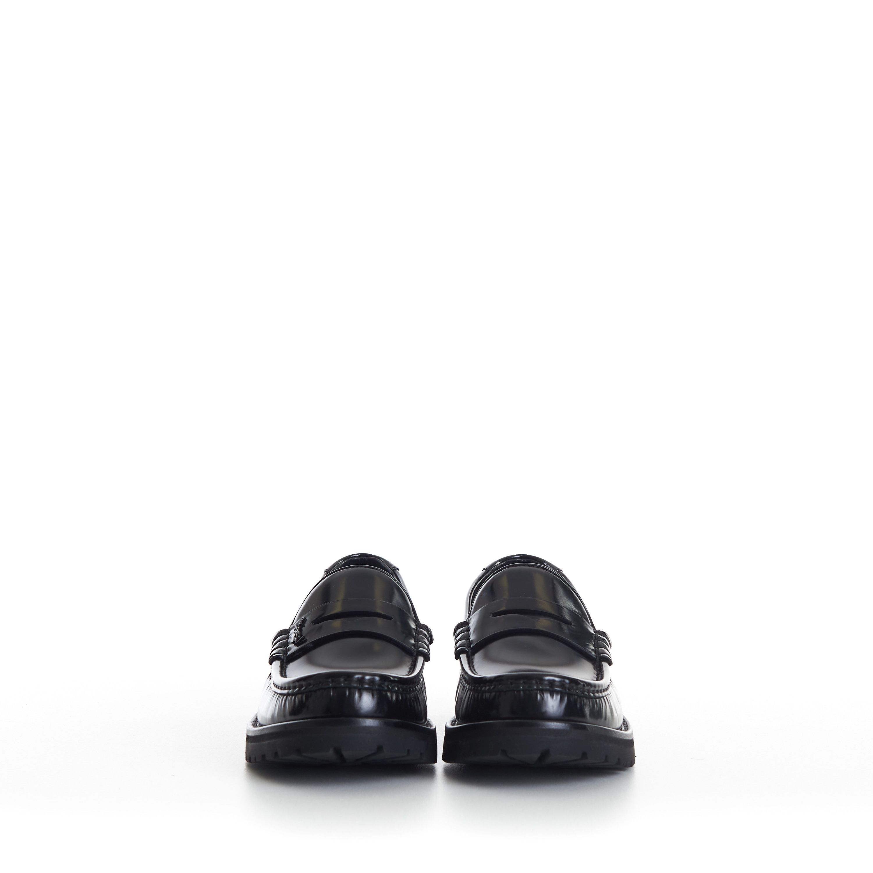 Saint Laurent Paris Black Penny Loafers - Chunky Sole, Glazed Leather, YSL Size US 11 / EU 44 - 4 Thumbnail