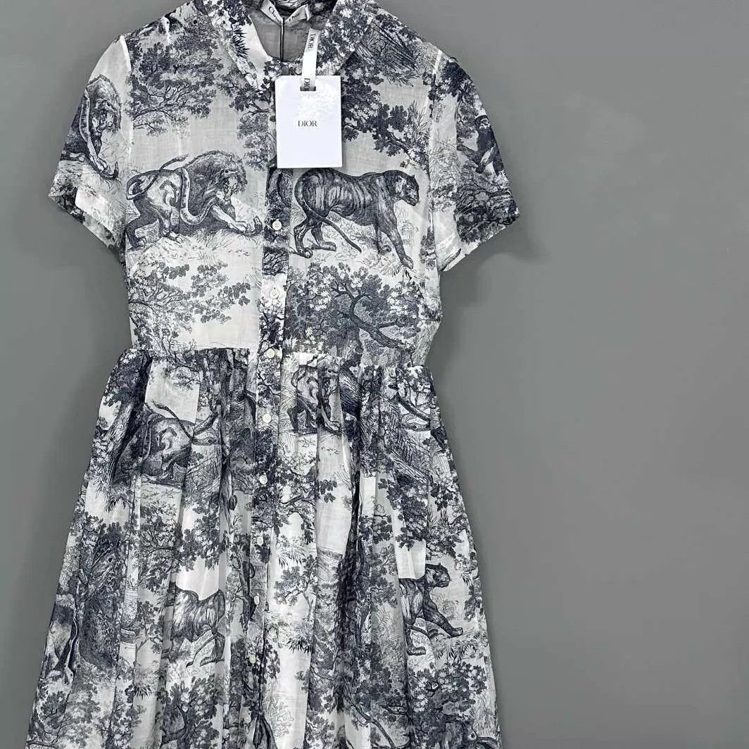 Dior Dior Jungle Zoo All Over Print Dress Women's 36 Size XS / US 0-2 / IT 36-38 - 2 Thumbnail