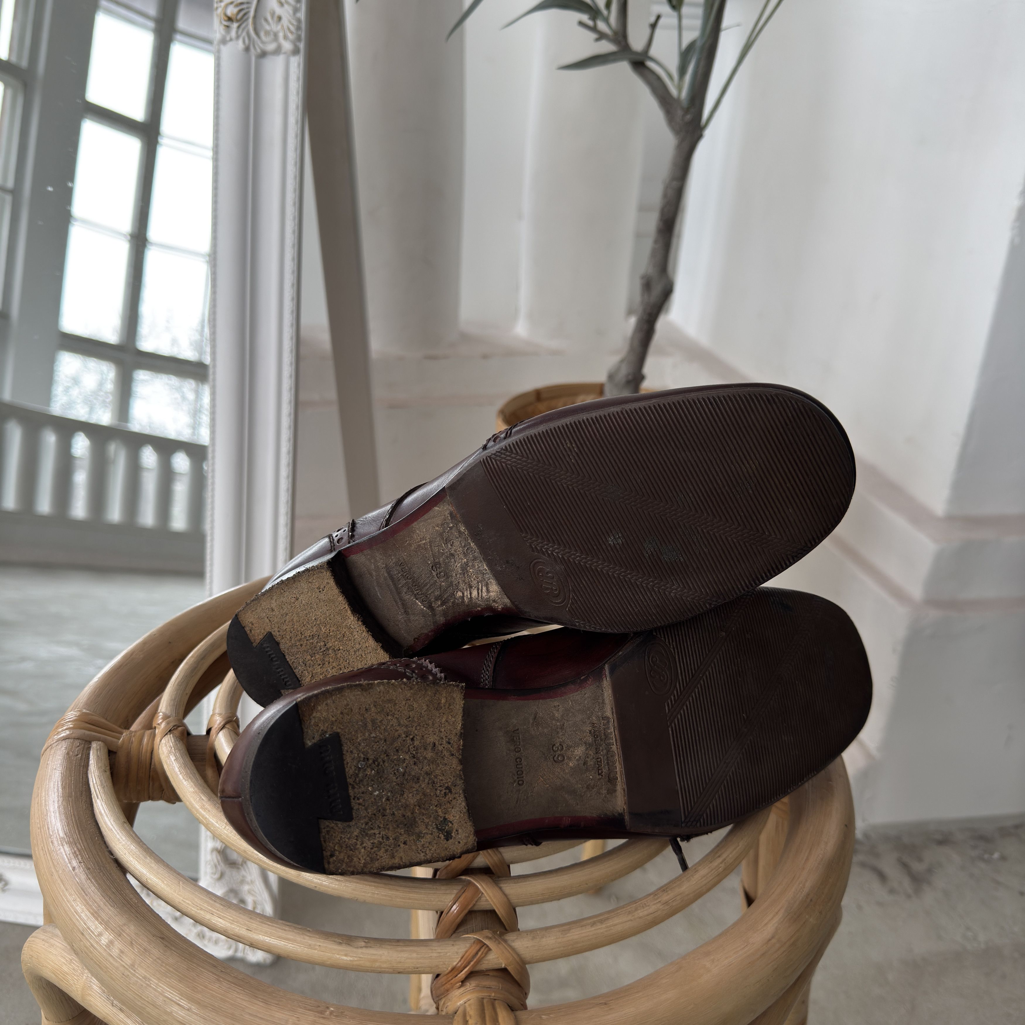 Miu Miu Vintage 90s Miu Miu Cowboys Brown Leather Shoes Size US 9 / IT 39 - 5 Thumbnail