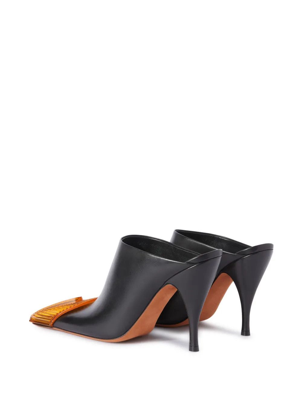 Off-White o1y1225 Leather Mules in Black/Orange Size US 8 / IT 38 - 4 Thumbnail