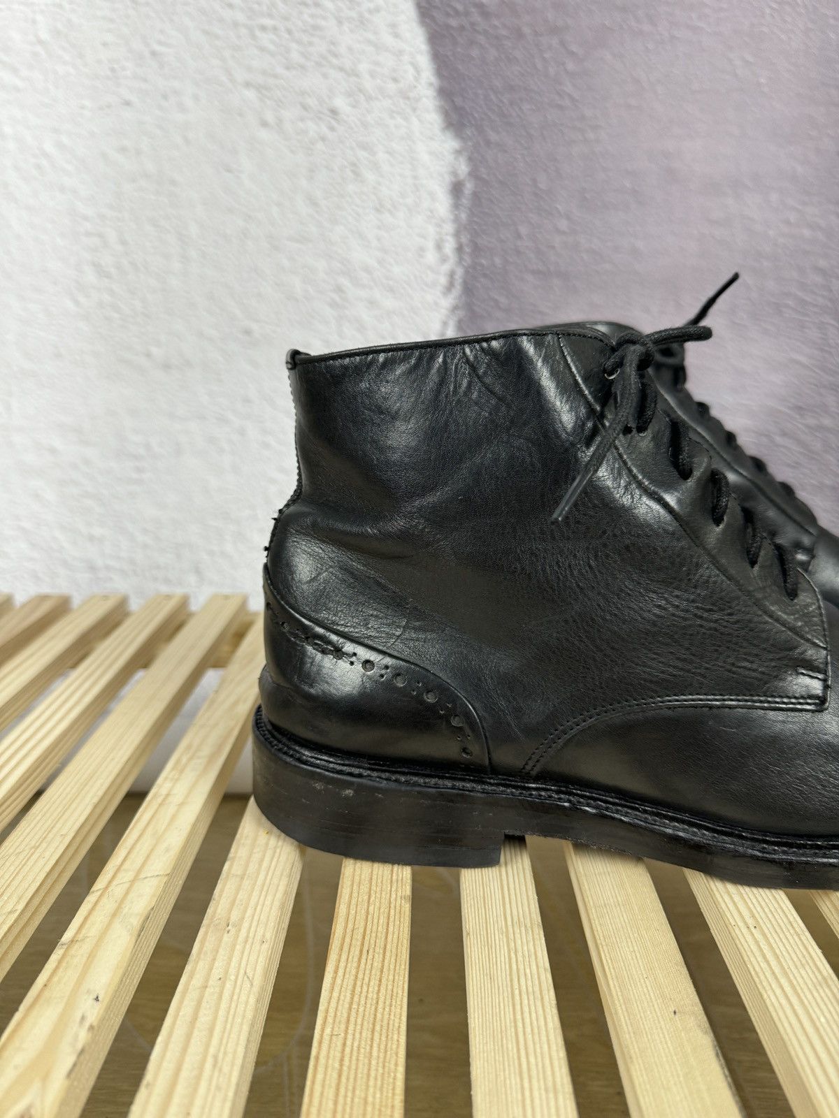 Other Hundred 100 black leather brogue oxford casual boots shoes Size US 12 / EU 45 - 4 Thumbnail