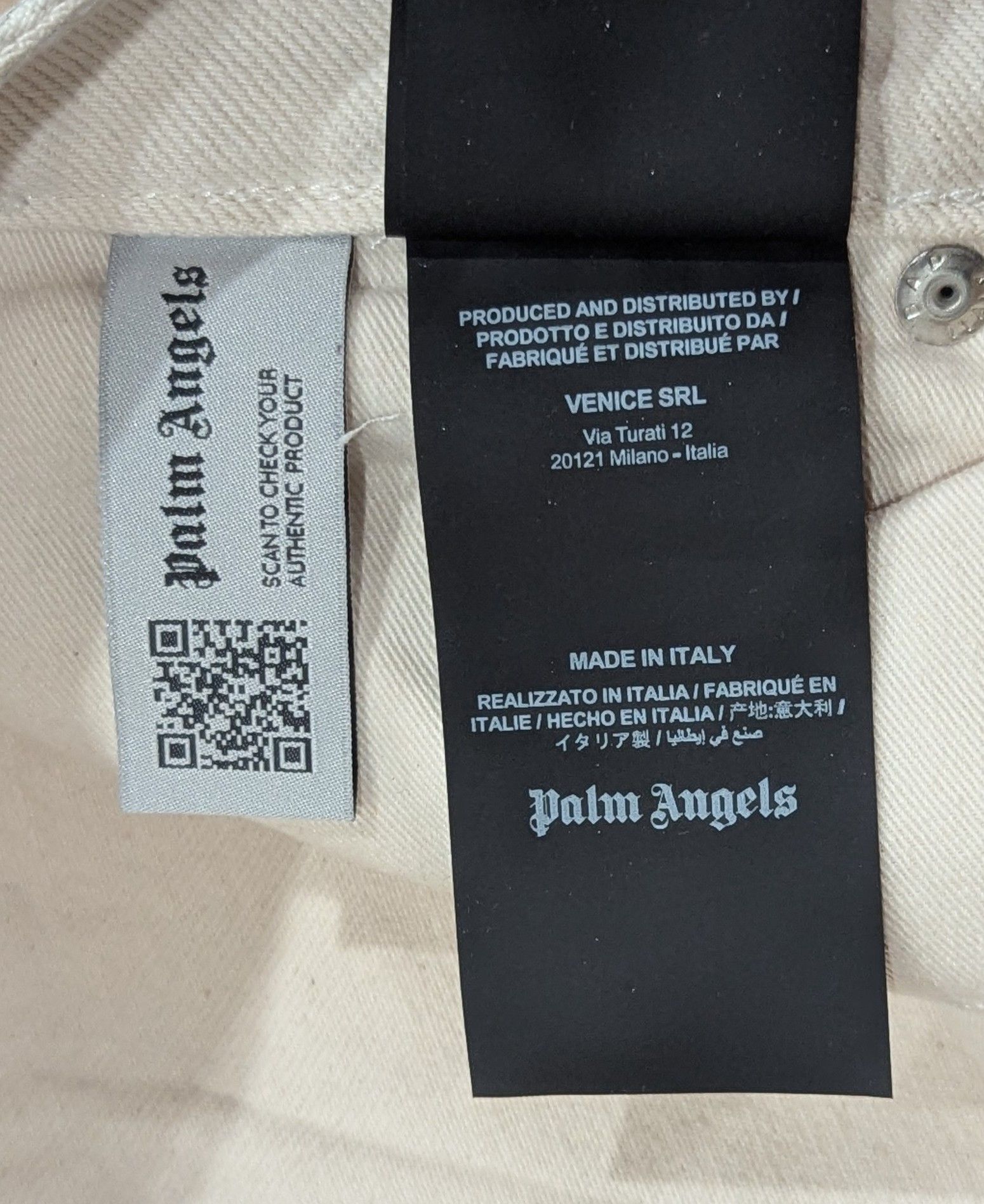 Palm Angels Palms Angels Metallic Washed 5-Pocket Jeans Off-White 31 Size US 31 - 9 Thumbnail