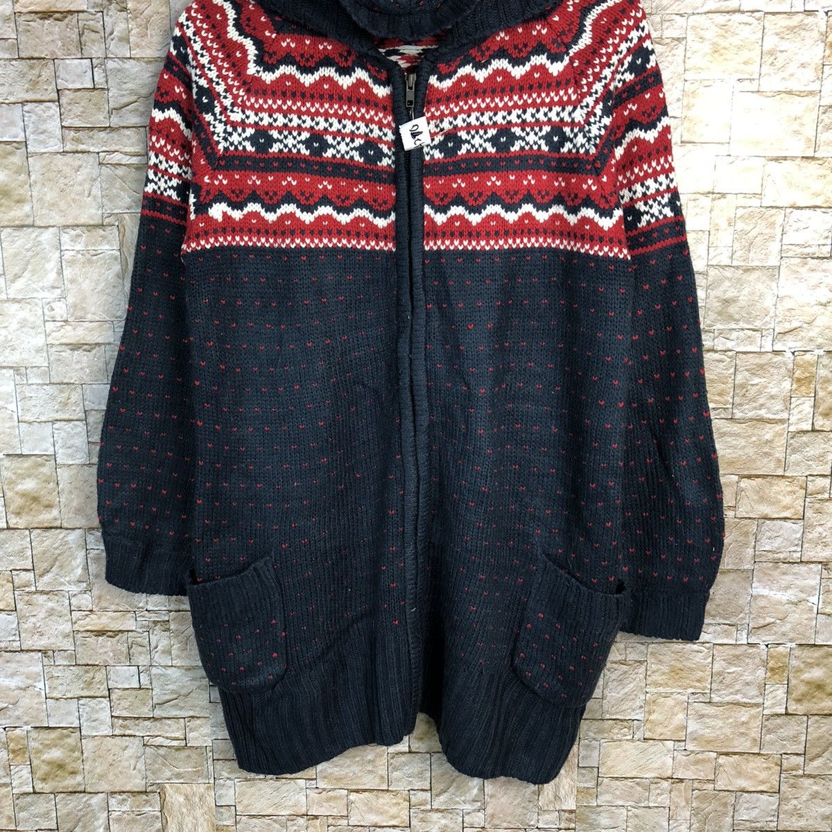 Homespun Knitwear × Japanese Brand Putietal art Dark Blue Hoodie knitwear #A270 Size L / US 10 / IT 46 - 3 Thumbnail