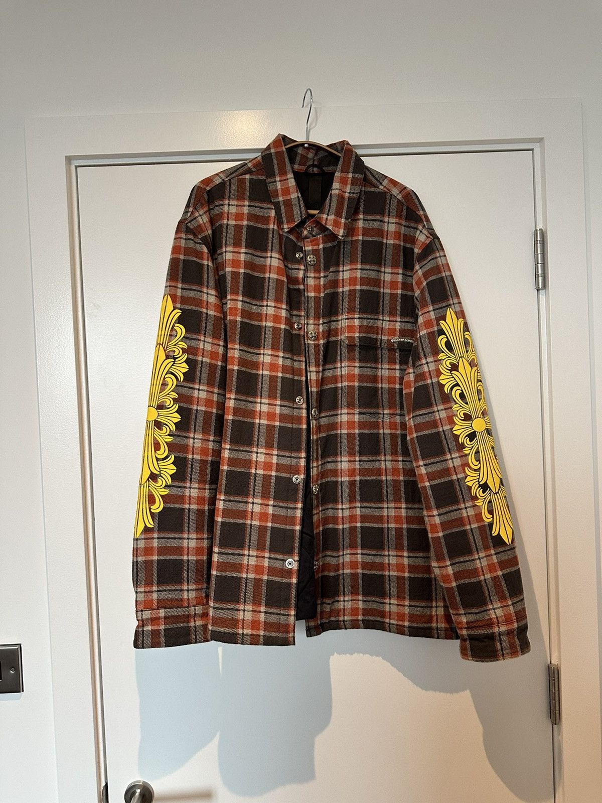 image of Chrome Hearts Cotton Jacket With Silver Buttons in Red, Men's (Size 2XL)