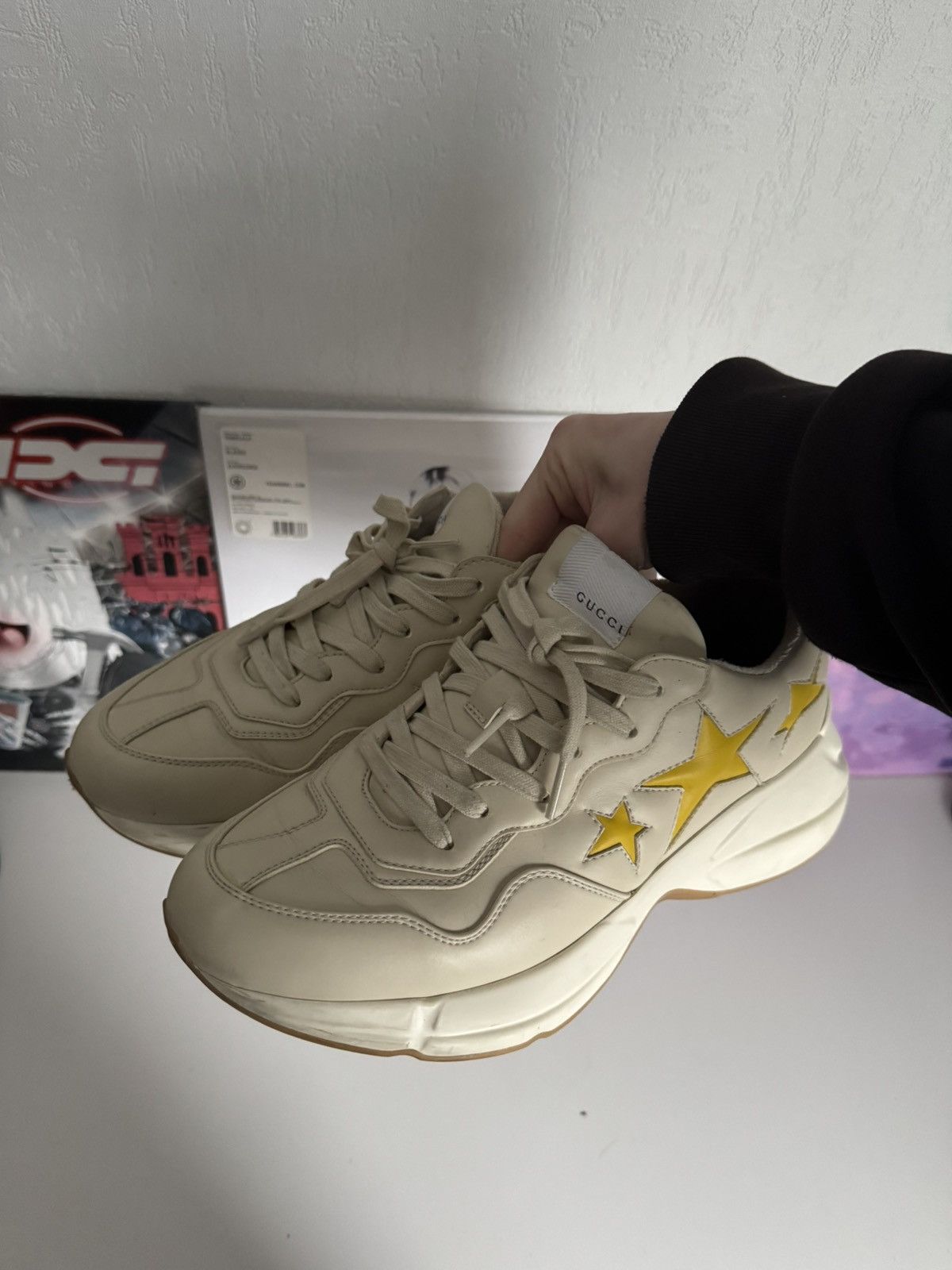 Gucci Gucci Rhyton Star Leather Sneakers Cream Yellow Luxury Size US 8.5 / EU 41-42 - 16 Thumbnail