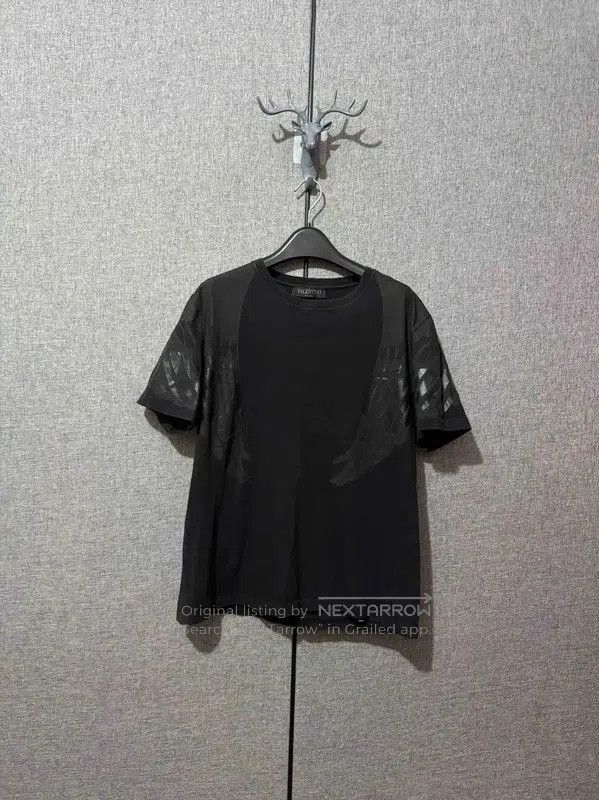 Valentino Valentino Black Cotton Logo Print Men's T-Shirt . Size US S / EU 44-46 / 1 - 1 Thumbnail