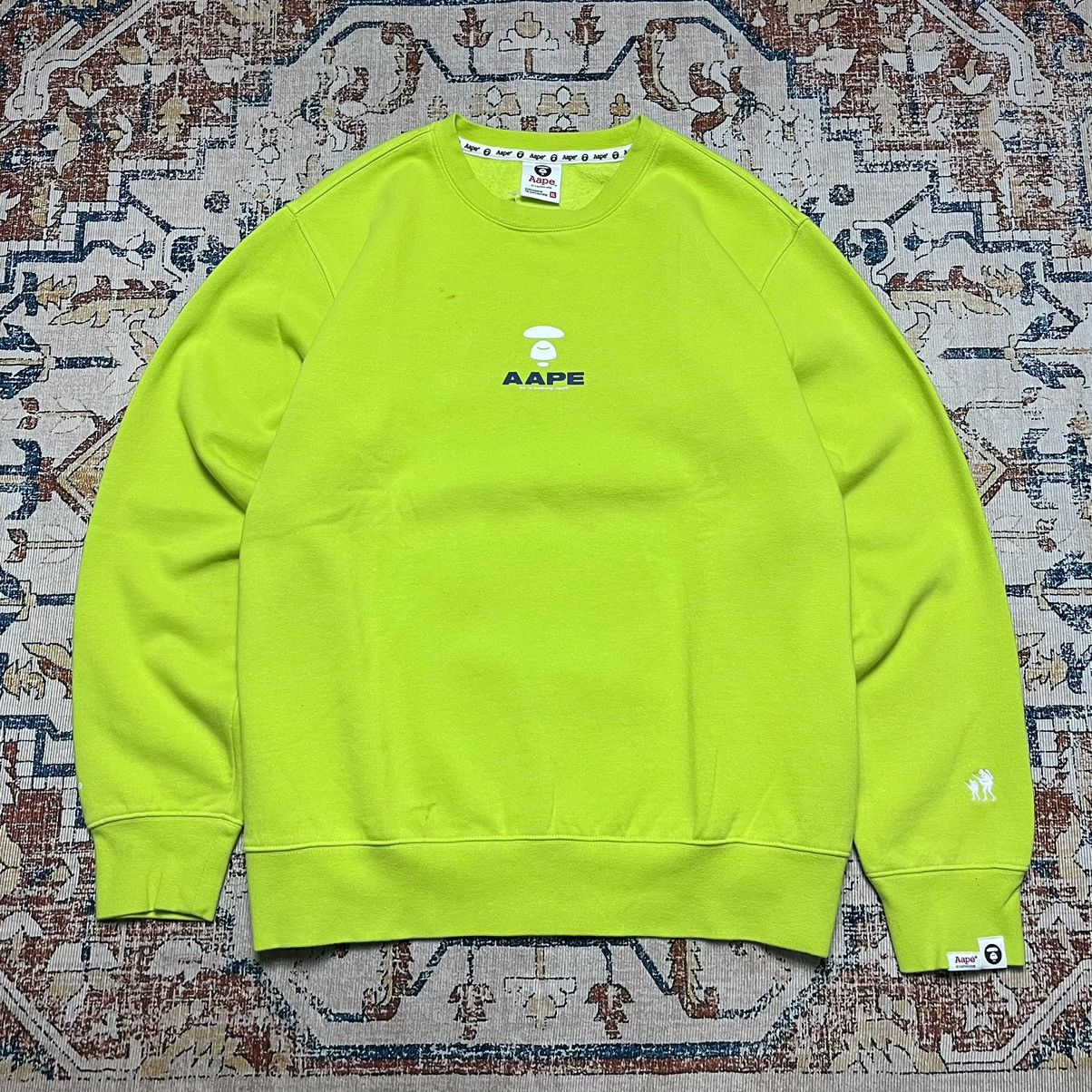 Aape × Bape A Bathing Ape Neon Green Sweatshirts Size US XL / EU 56 / 4 - 3 Thumbnail