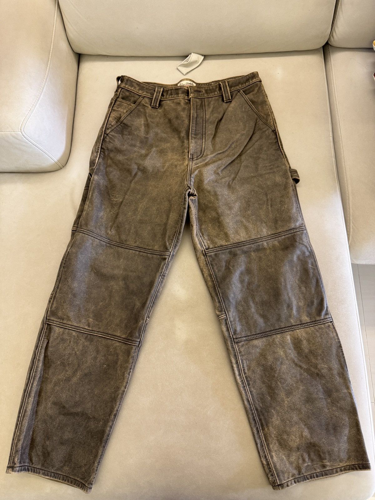 Stussy Stussy Workpant Distressed Leather Size US 32 / EU 48 - 1 Thumbnail