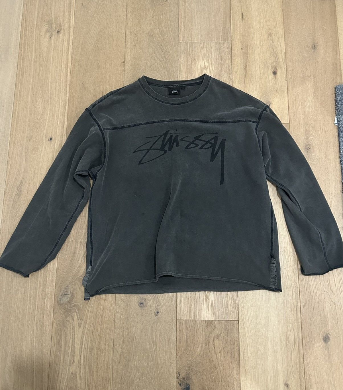 Stussy Stussy Cotton Football Pigment Dyed Crew Washed Black Size US L / EU 52-54 / 3 - 1 Thumbnail