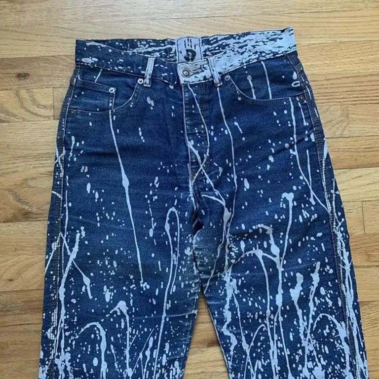 Jean Paul Gaultier 90s Archive JPG Bleach Paint Splatter Pollock Jeans Denim Size US 30 / EU 46 - 5 Thumbnail
