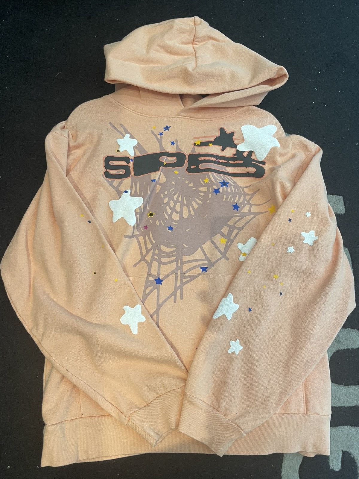 Sp5der Spider Sweatshirt Bellini Salmon Ss23 Size US M / EU 48-50 / 2 - 1 Thumbnail