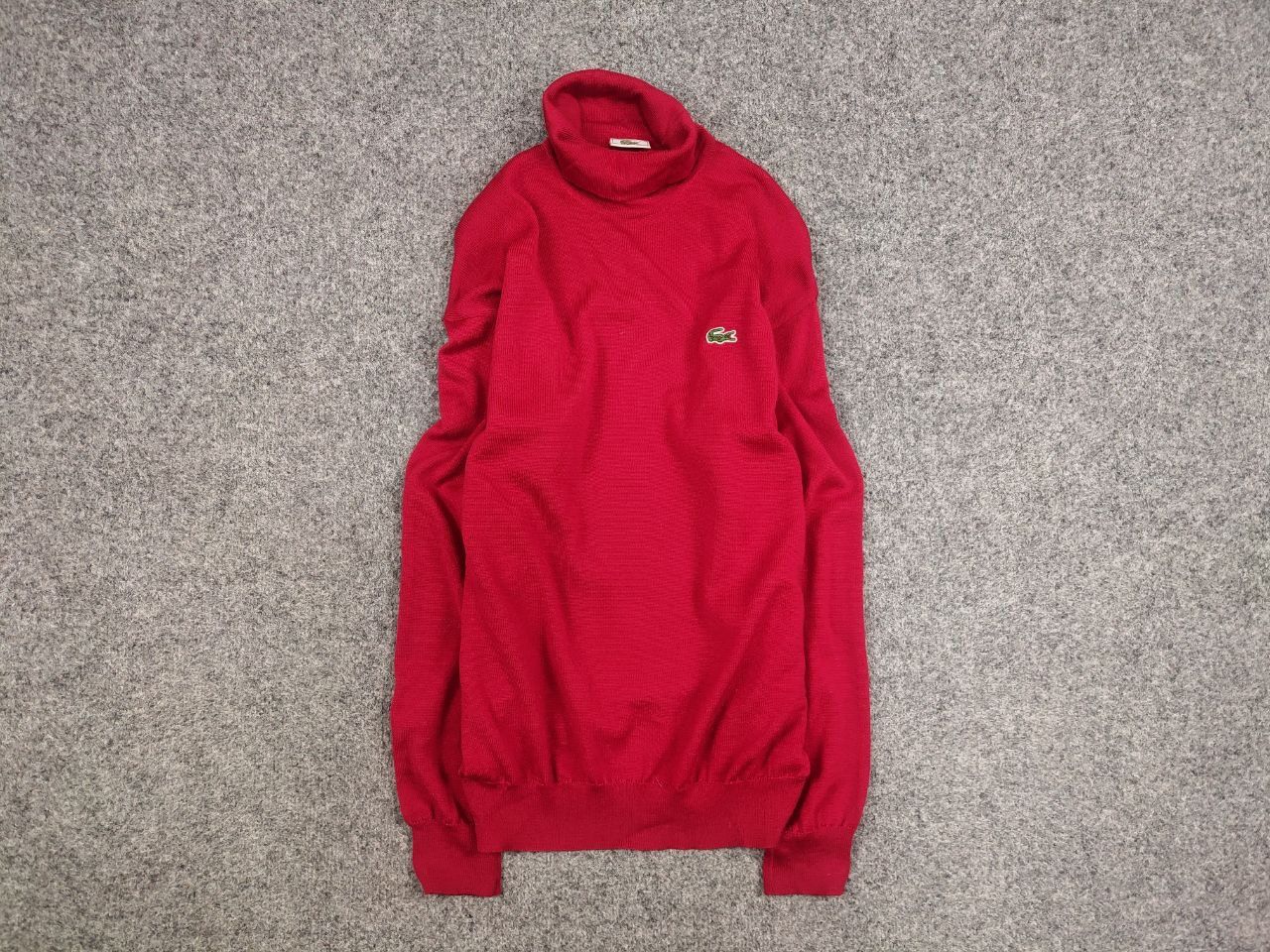 Lacoste Vintage 90's Lacoste Logo Red Wool Turtleneck Sweater Size US XL / EU 56 / 4 - 2 Thumbnail