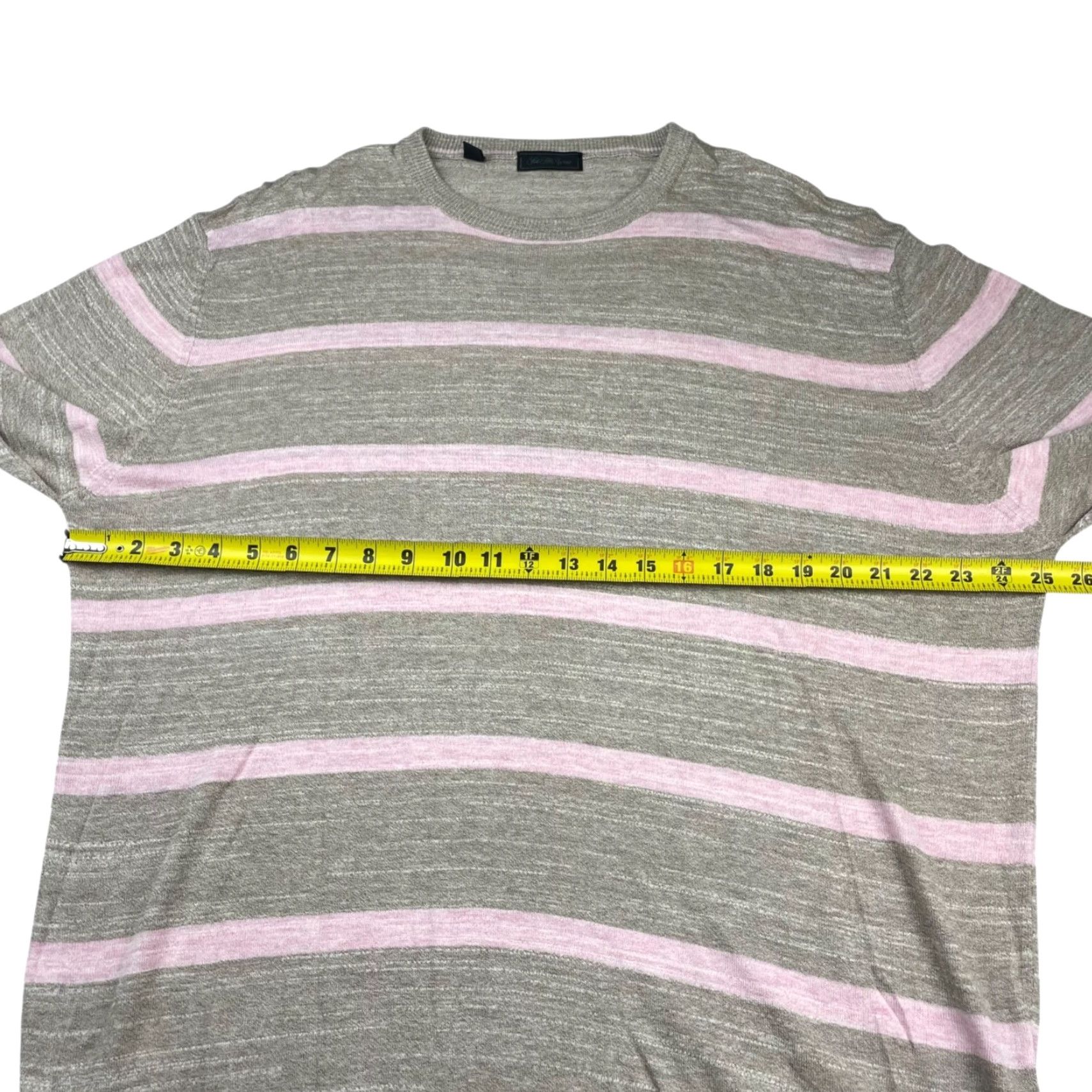Saks Fifth Avenue Saks Fifth Avenue Men’s Pullover Sweater Beige Pink Stripe Cotton/Viscose 2XL Italy Crew Neck Long Sleeve Knitted Size US XXL / EU 58 / 5 - 8 Thumbnail
