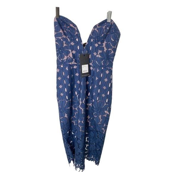 Other Stylestalker Cassia Strapless Lace Midi Dress Nightfall Navy Size XS / US 0-2 / IT 36-38 - 5 Thumbnail