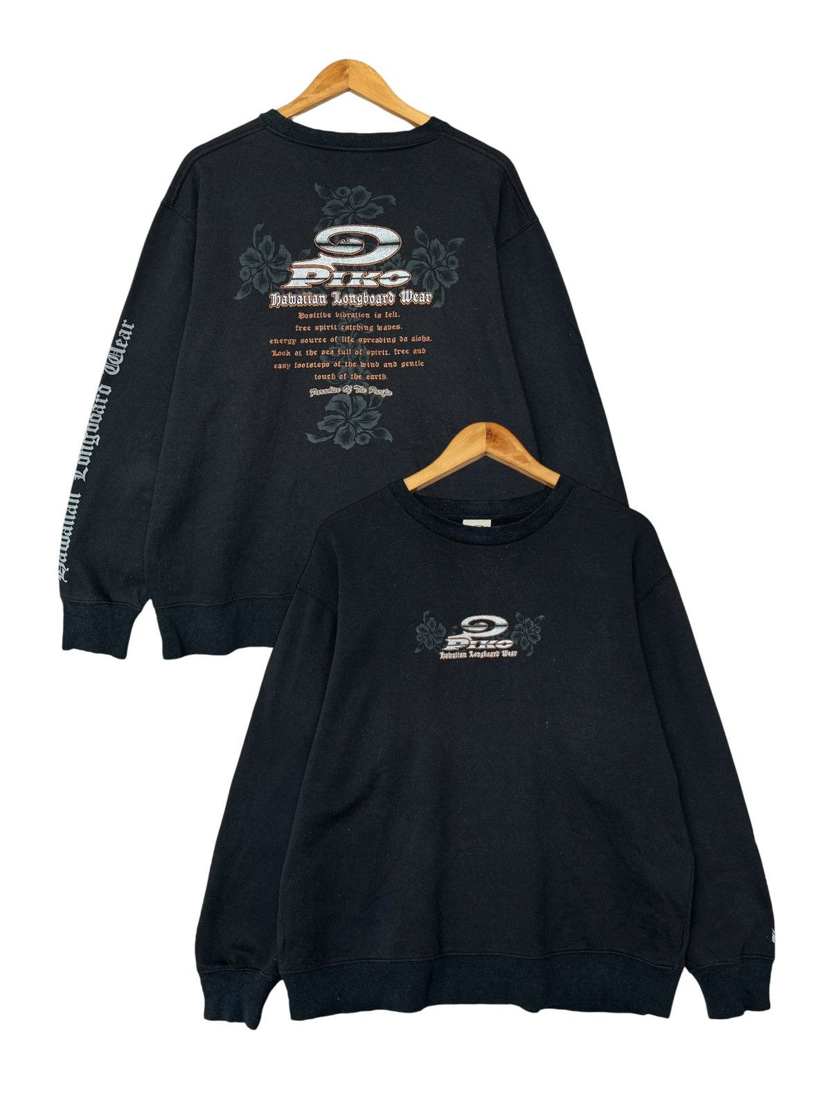 Vintage Vintage Piko Hawaii Surf Big Logo Black Sweatshirt Size US L / EU 52-54 / 3 - 1 Thumbnail