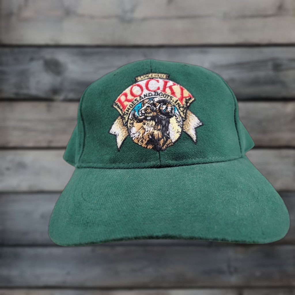 Vintage ROCKY Green Baseball Cap Hat Adjustable Unisex Adults Logo Cap Twill Cotton Casual Hat Size ONE SIZE - 1 Thumbnail