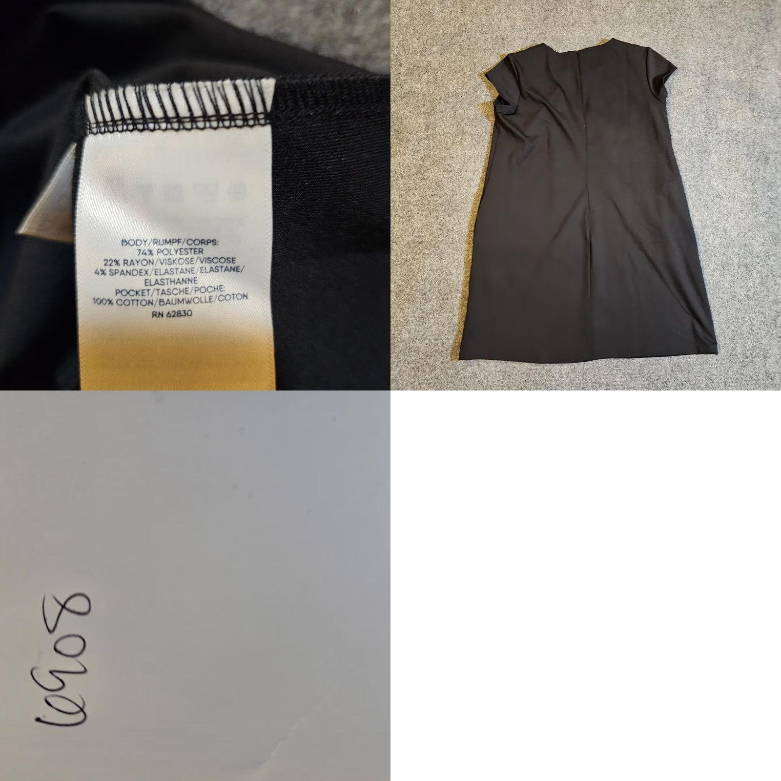 Lands' End Lands End Dress Womens 18 Black Round Neck Stretch Sheath Casual Cap Sleeve Knit Polyester Plus Size 18 Womens Size XXL / US 16-18 / IT 52-54 - 8 Thumbnail