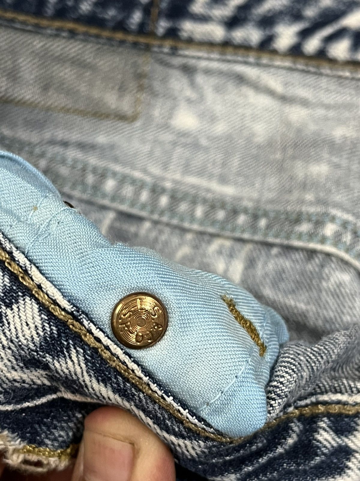 Vintage Levi’s 501 Whiskers Ripped Worn Look Denim