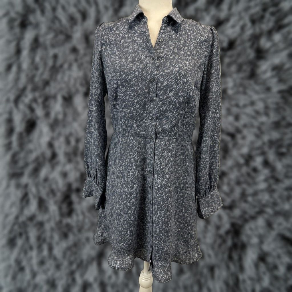 Abercrombie & Fitch Abercrombie & Fitch Floral Shirt Dress Blue Small Women Size S / US 4 / IT 40 - 1 Thumbnail