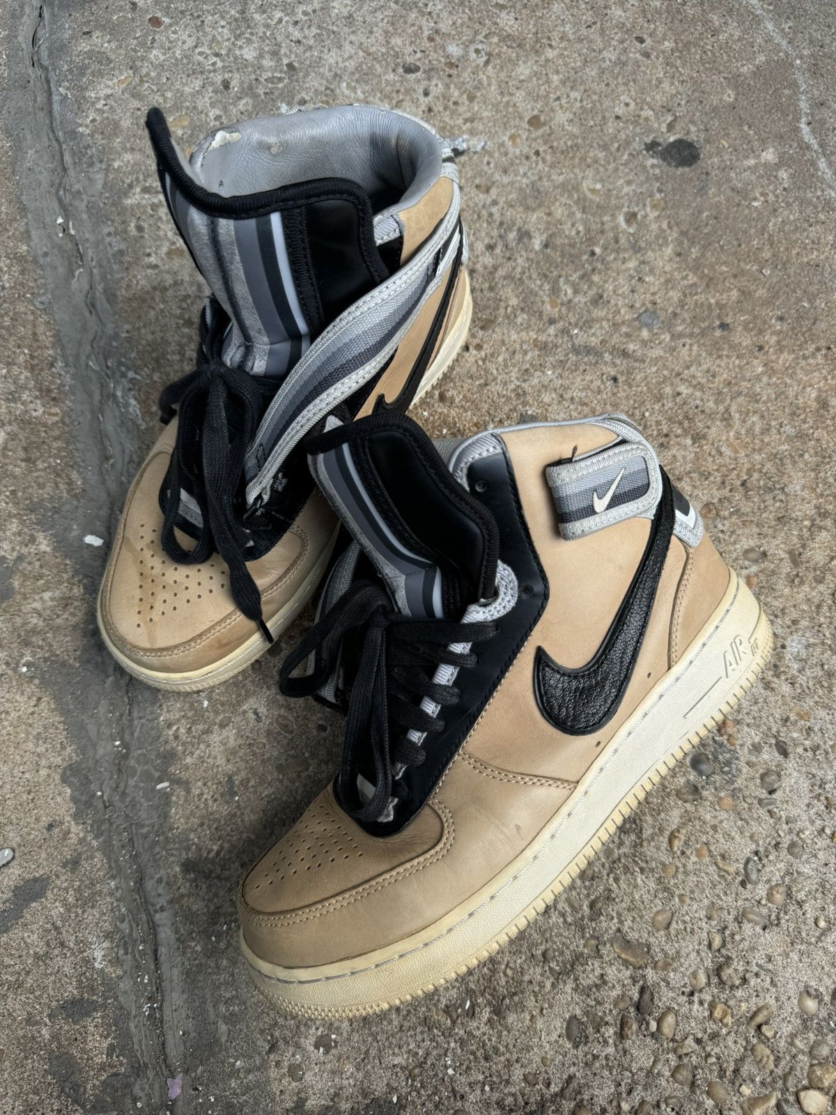 image of Riccardo Tisci Air Force 1 Mid Sp/tisci 'tisci' Shoes in Black/Cream, Men's (Size 7.5)