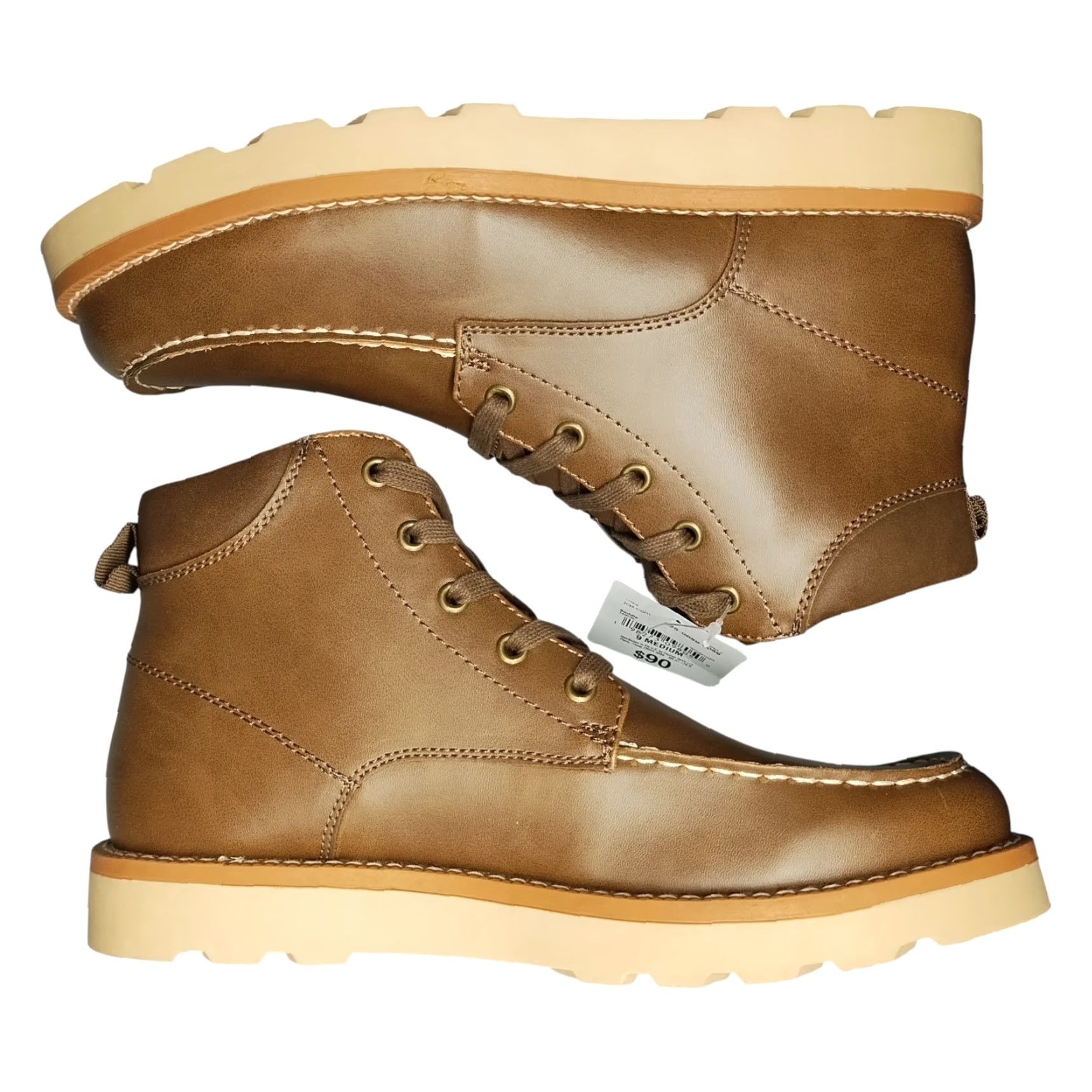 Drew Drew Mens Mutal Weave Ankle Boots Size 9 Mens Brown Synthetic Moc Toe Lace Up NWOB Shoes Size US 13 / EU 46 - 2 Thumbnail