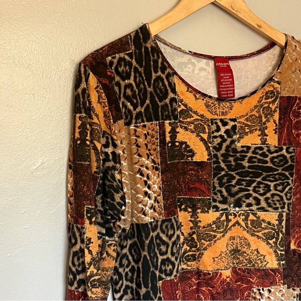 Designer Olsen Europe Women’s 3/4 Sleeve Shirt Top Red Large XL 14 Size ONE SIZE - 1 Thumbnail