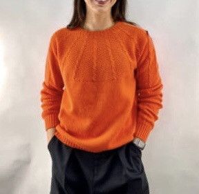 Harley of Scotland Harley of Scotland Orange Cable Yoke Dorothy Sweater Size M Size M / US 6-8 / IT 42-44 - 1 Thumbnail
