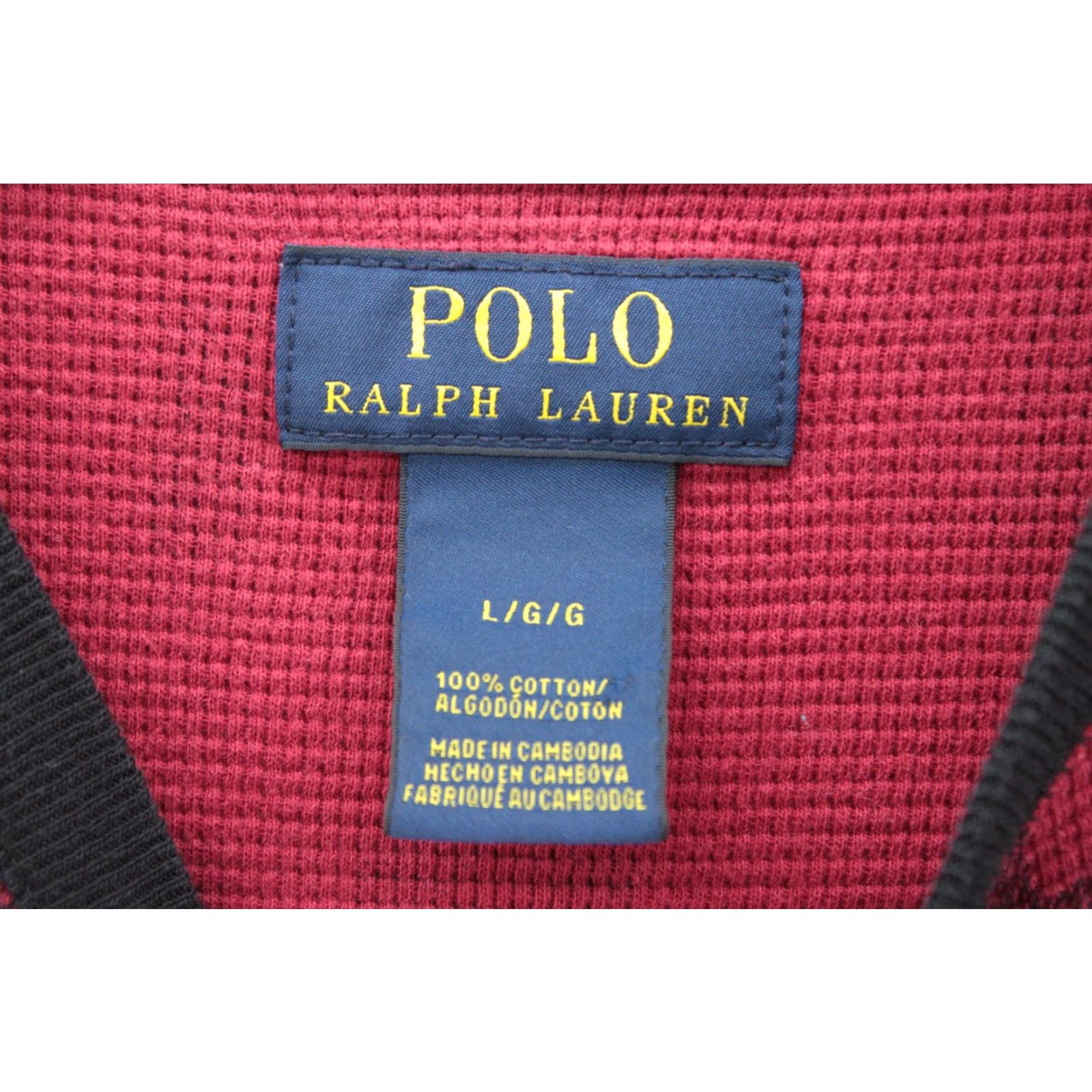 Polo Ralph Lauren Polo Ralph Lauren Pajama Shirt Mens Large Red Plaid Textured Thermal Long Sleeve Shirt Size US L / EU 52-54 / 3 - 5 Thumbnail