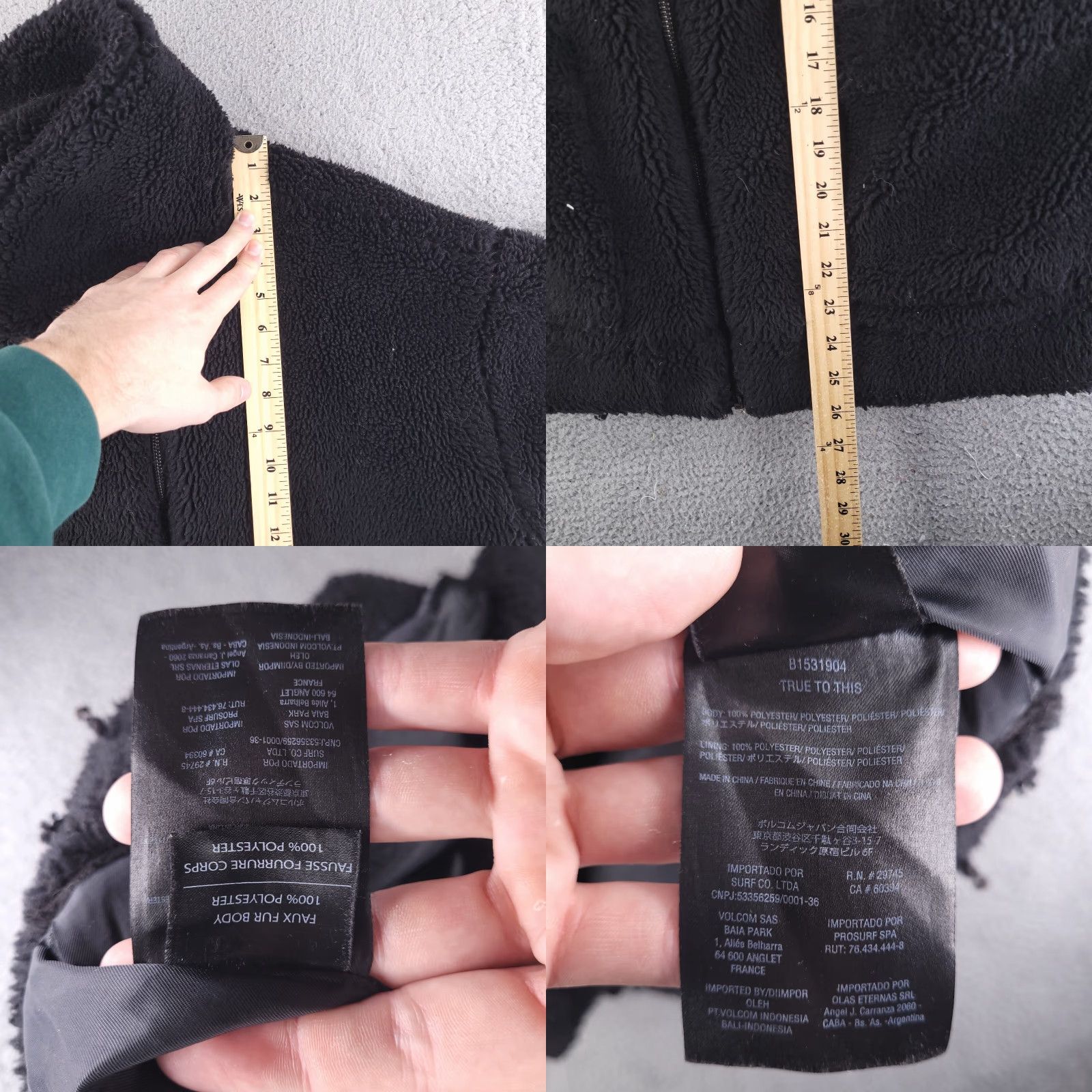 Volcom VINTAGE? (No) Volcom Jacket Womens S Black Fleece Size S / US 4 / IT 40 - 8 Thumbnail