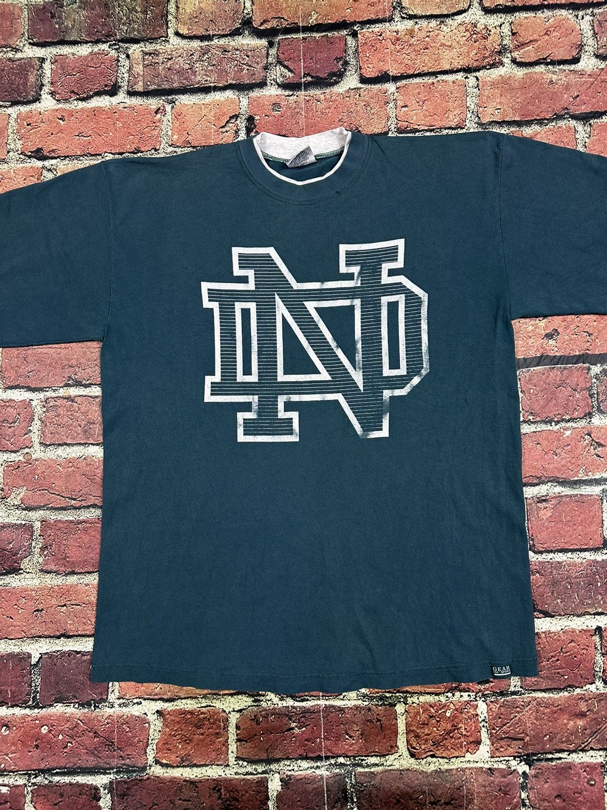 Gear for Sports Vintage Notre Dame T Shirt Fighting Irish Double Sleeve 90s Size US XL / EU 56 / 4 - 3 Thumbnail