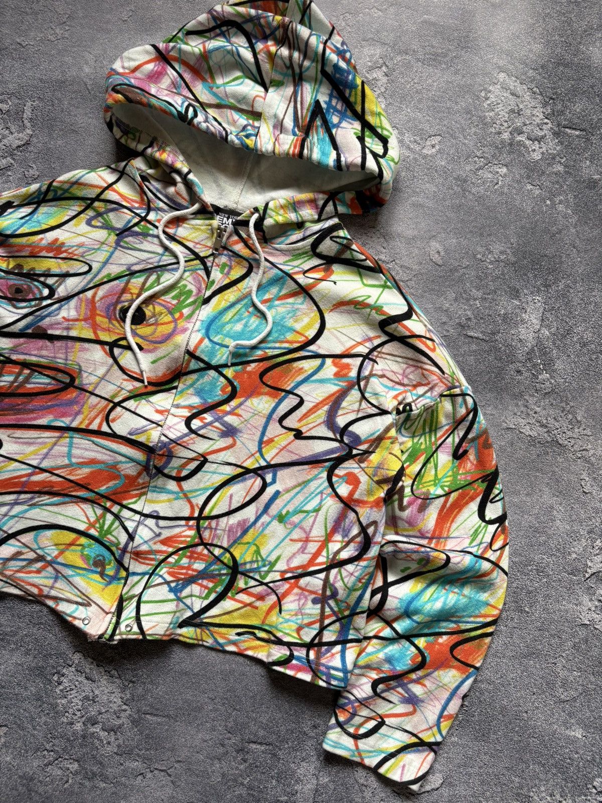 Jeremy Scott Jeremy Scott Y2K Graffiti Print Cropped Zip Up Hoodie Rare Size S / US 4 / IT 40 - 4 Thumbnail
