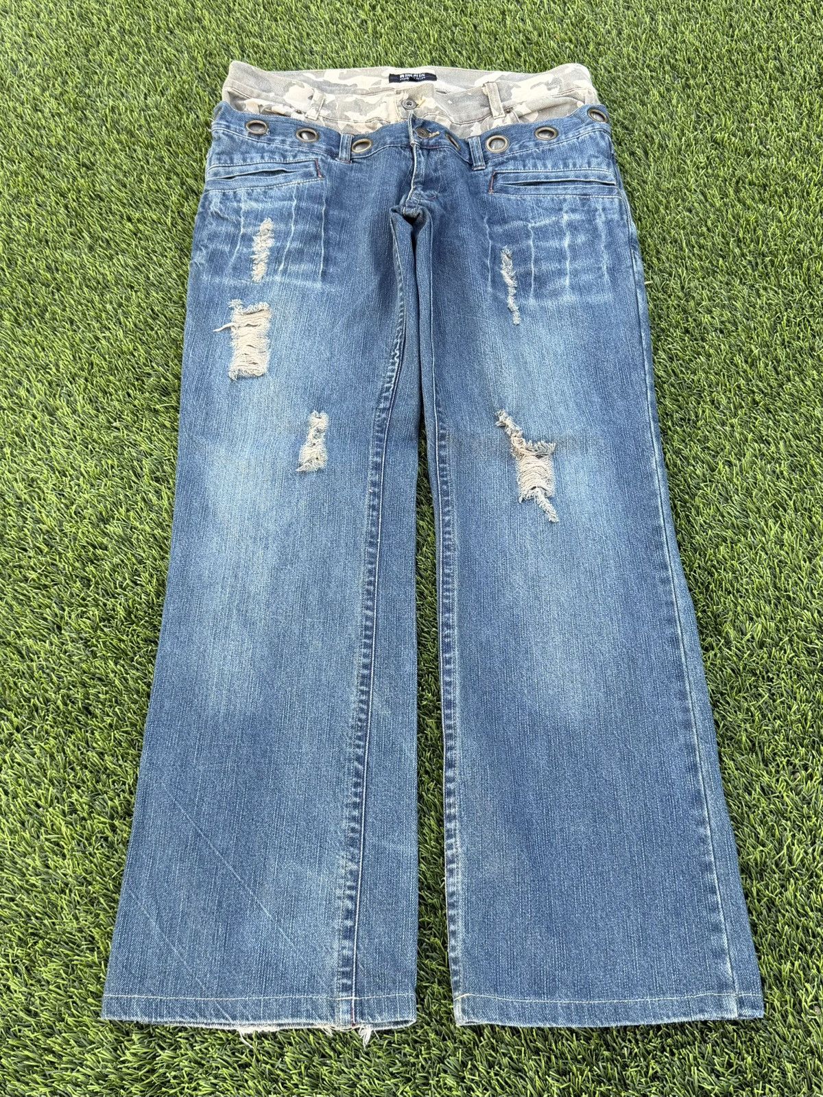 Vintage y2k archive Undercover style double waisted jeans