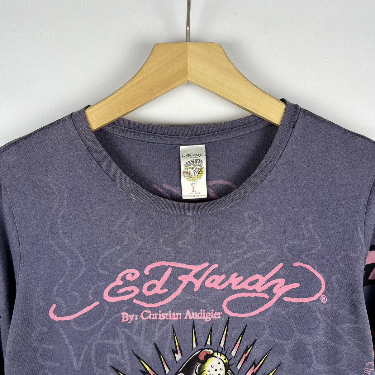 Ed Hardy Vintage Ed Hardy rare AOP panther longsleeve 90’s Size L / US 10 / IT 46 - 2 Thumbnail
