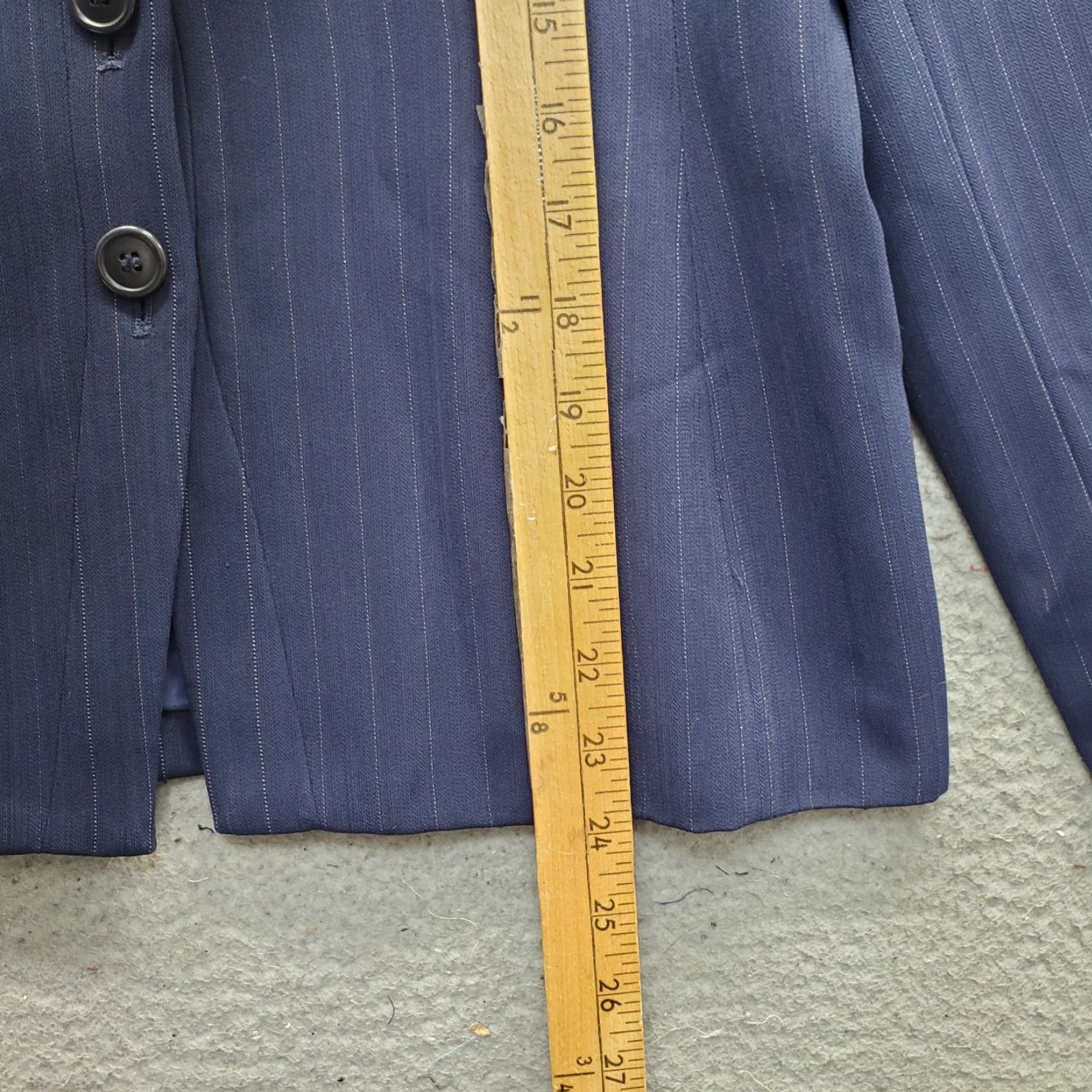Vintage VINTAGE Laura Scott 2 Piece Set Womens 10P Navy Pinstripe Long Sleeve Single Breasted Shirt Size L / US 10 / IT 46 - 5 Thumbnail