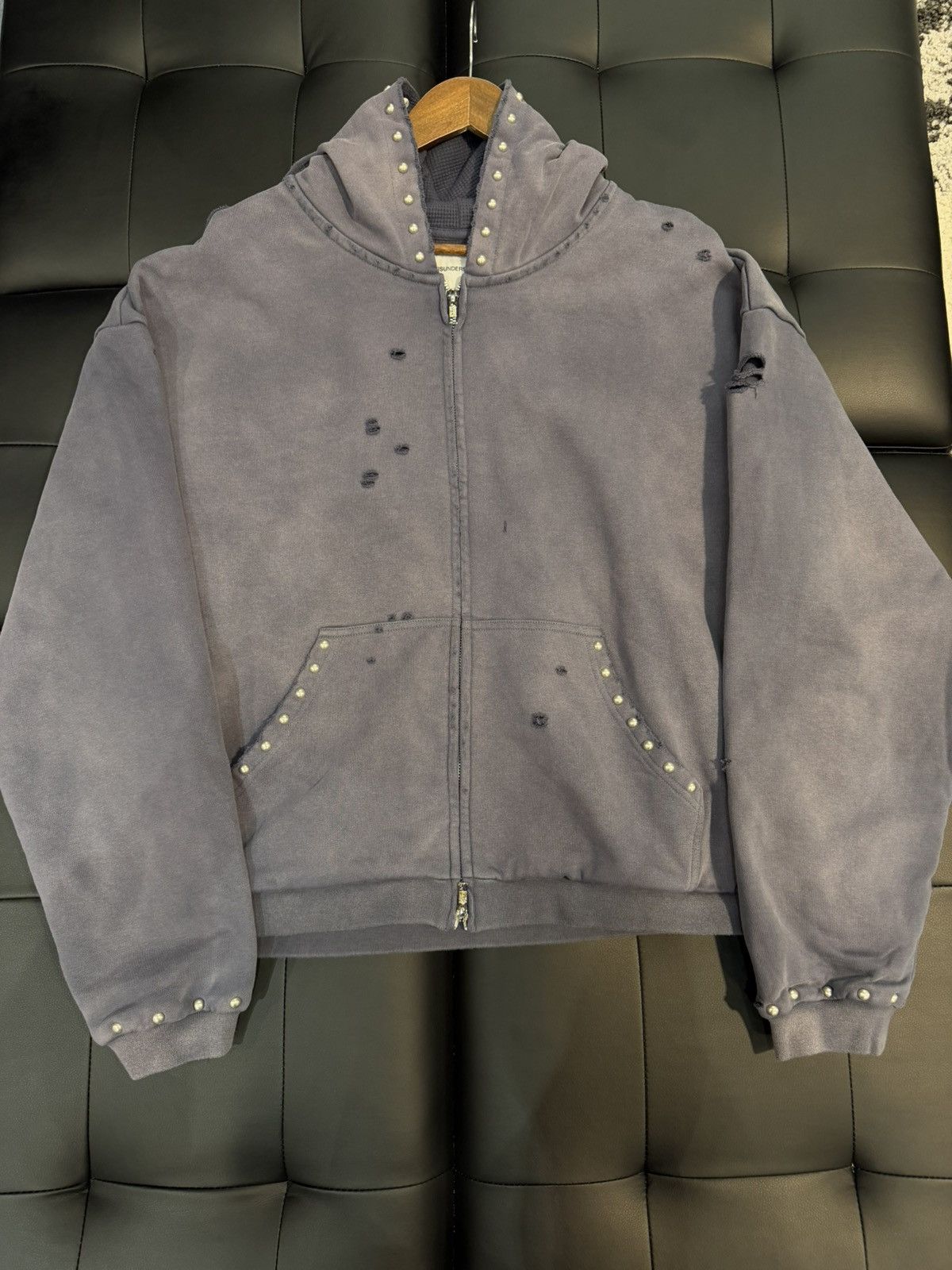Misunderstood Size M - Misunderstood CICI Zip Up Washed Blue Size US M / EU 48-50 / 2 - 1 Thumbnail