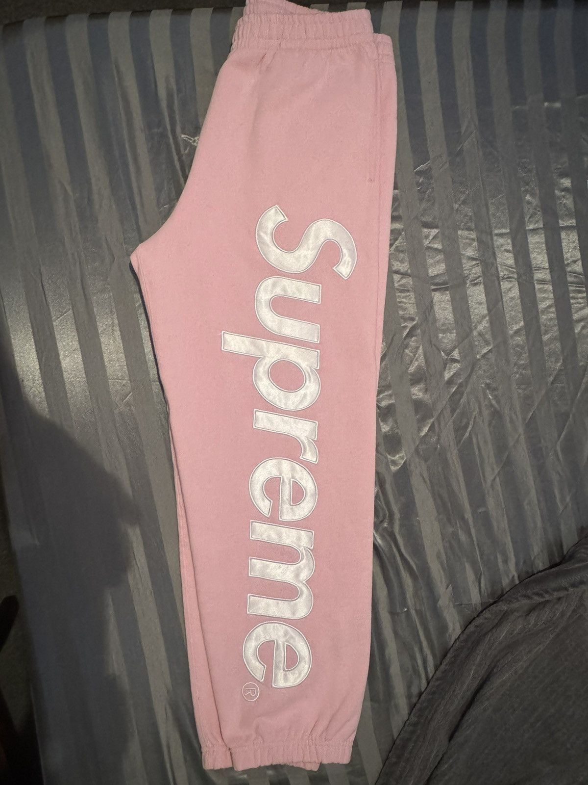 Pink supreme online sweatpants