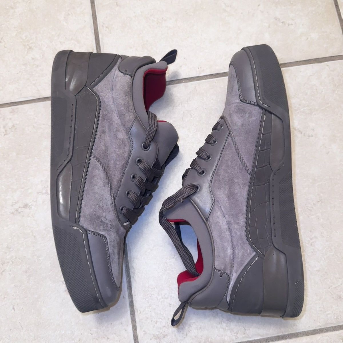 Christian Louboutin Christian Louboutin Aurelien Calfskin Suede Trainers Size US 10 / EU 43 - 2 Thumbnail