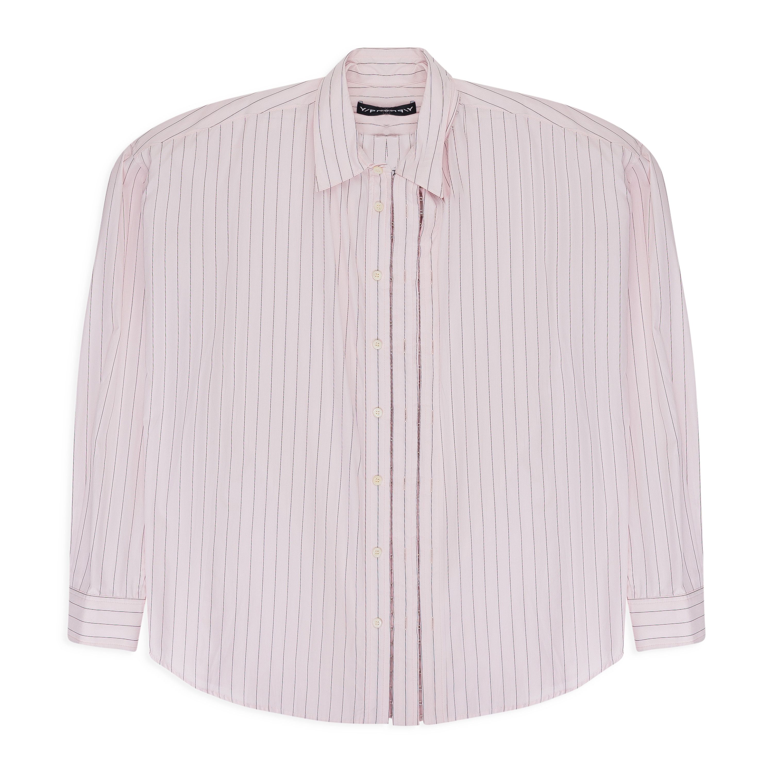 PINK HOOK AND EYE PINSTRIPE LONG SLEEVE T-SHIRT SIZE L