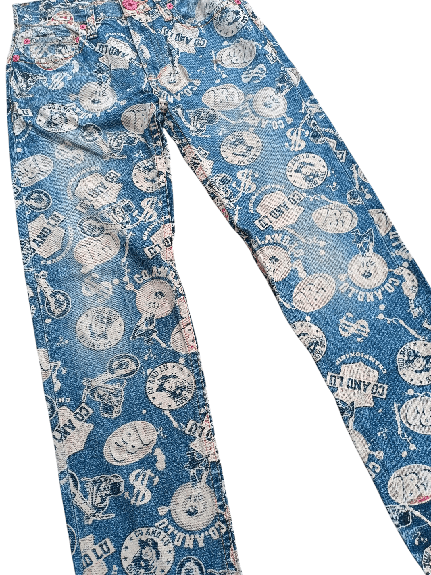Japanese Brand × Vintage VINTAGE Co&Lu Cow Girl Hysteric Style Fullprint Jeans Size US 29 - 10 Thumbnail
