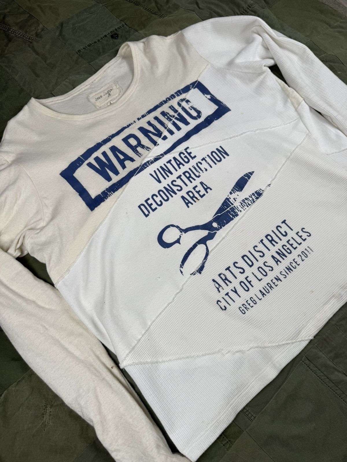 Greg Lauren “Warning” Mixed Jersey Tee Size US L / EU 52-54 / 3 - 2 Thumbnail
