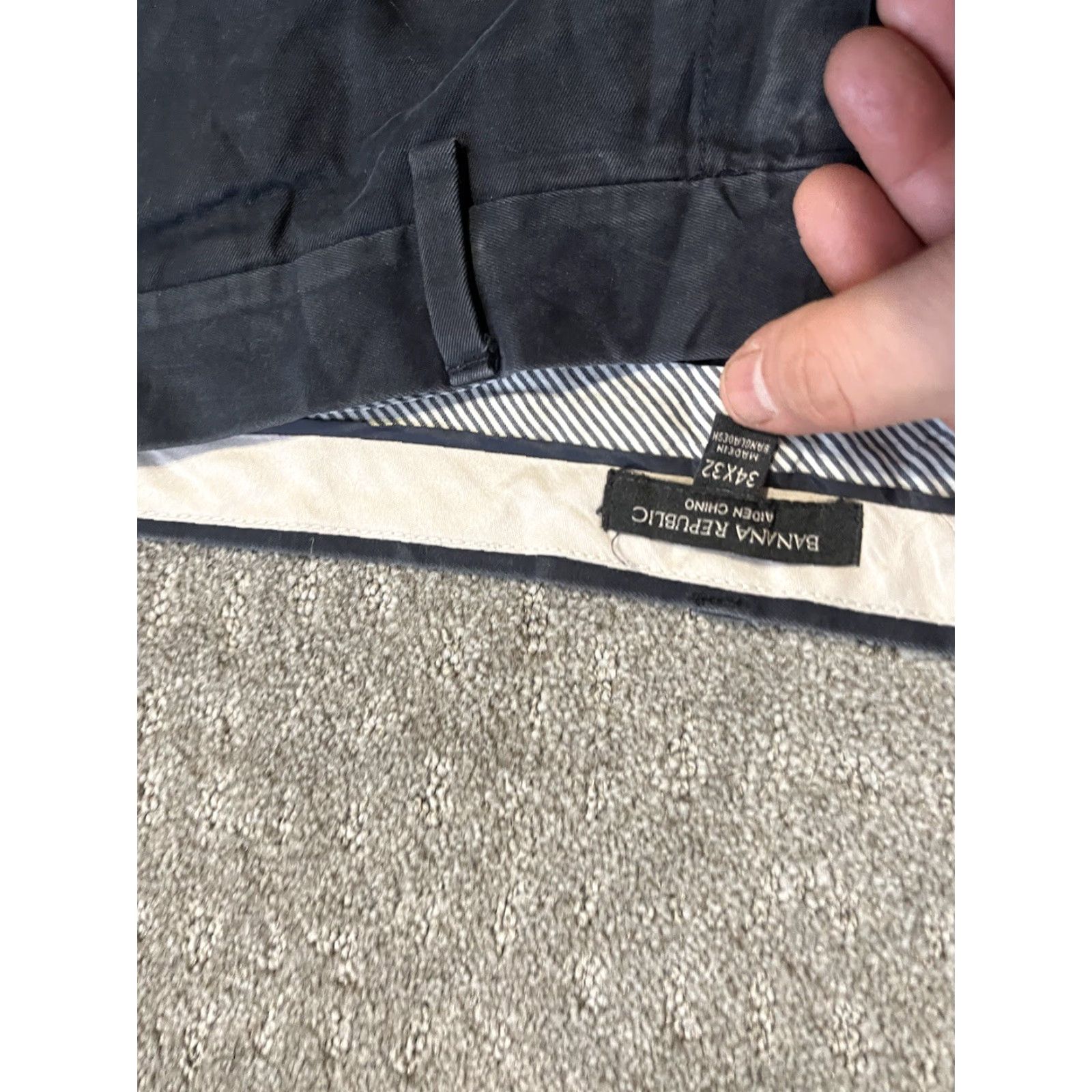 Banana Republic BANANA REPUBLIC Aiden Chino Pants Black Solid Mens 34x32 Cotton Blend Distressed Size US 34 / EU 50 - 5 Thumbnail