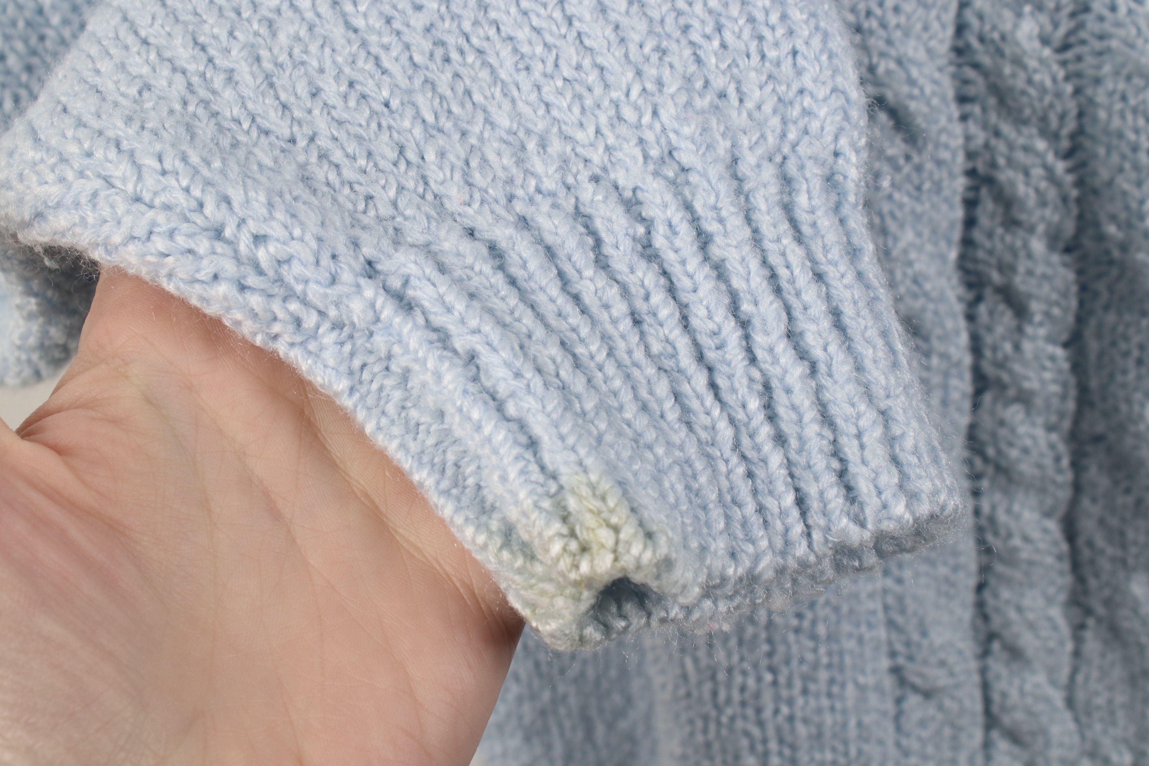 Vintage Vintage 90s Streetwear Ribbed Cable Knit Sweater Light Blue Size L / US 10 / IT 46 - 5 Thumbnail