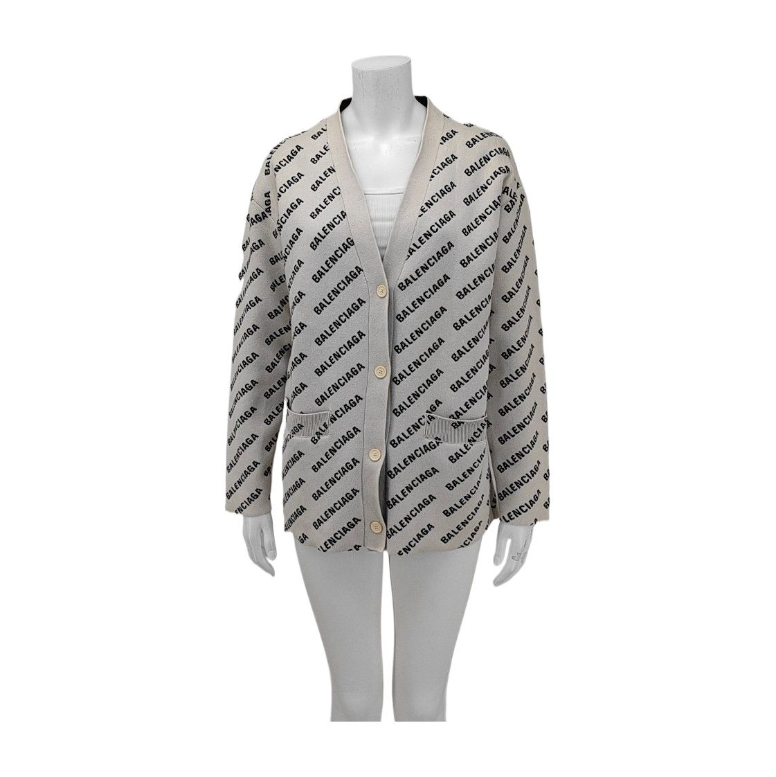 Balenciaga Balenciaga Logo Knit Cardigan Size S Size S / US 4 / IT 40 - 1 Thumbnail