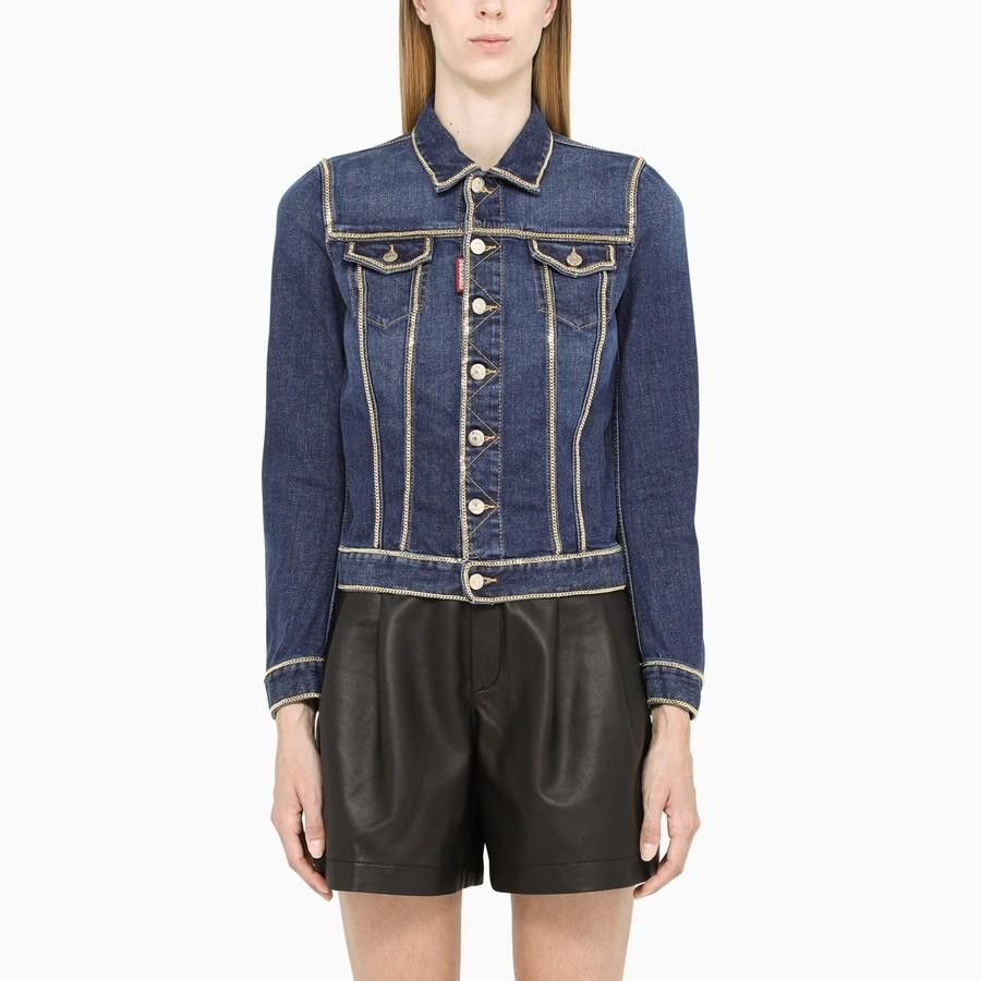 Dsquared2 DSQUARED2 chain-detailed cropped denim jacket Size M / US 6-8 / IT 42-44 - 9 Thumbnail