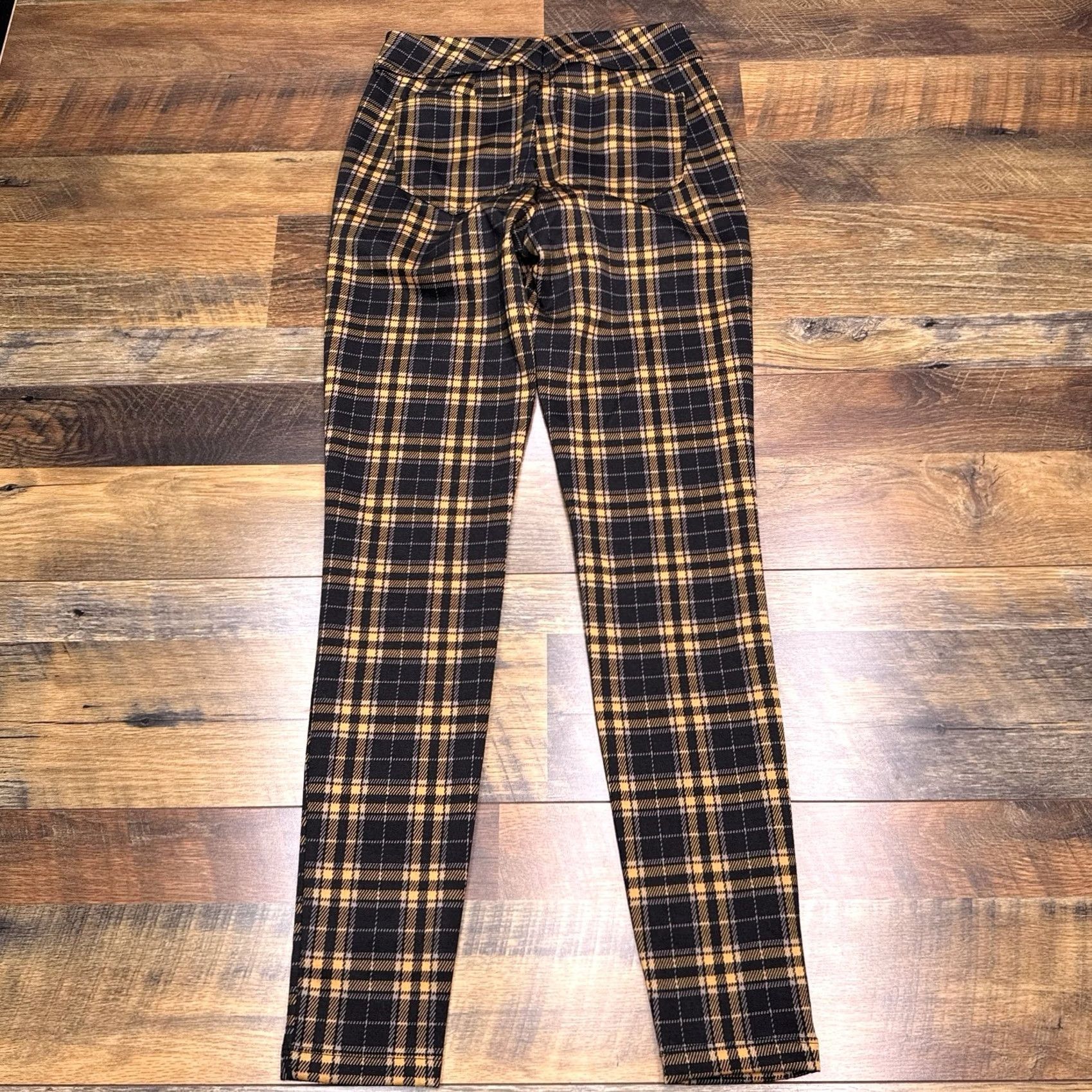 Vintage SO High Rise Legging Womens XS Black Plaid Stretch Ponte Logo Casual Sport City Size 26" / US 2 / IT 38 - 3 Thumbnail