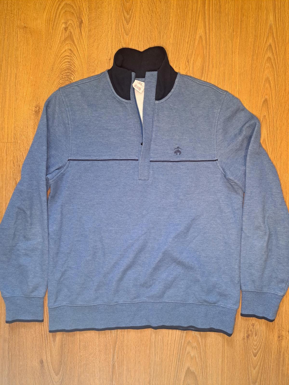 Brooks Brothers Brooks Brothers Quarter Zip Sweater Mens Medium Blue Cotton Size US M / EU 48-50 / 2 - 1 Thumbnail